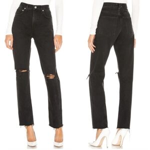AGOLDE Straight High Rise Black Jeans